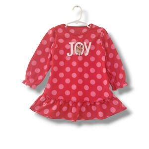 2T Girls Red JOY Fleece Holiday Nightgown Carters Sleep